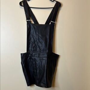 Pre-owned Love Leather Black Leather Jumper Dress. 100% Lamb Leather. Size M